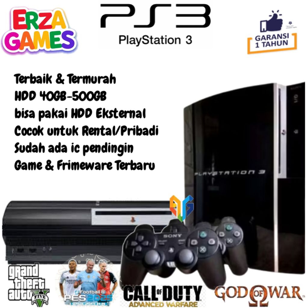 PS3 Fat SONY Playstation 3 Fat CFW CECHL HDD 500GB + 2 STICK