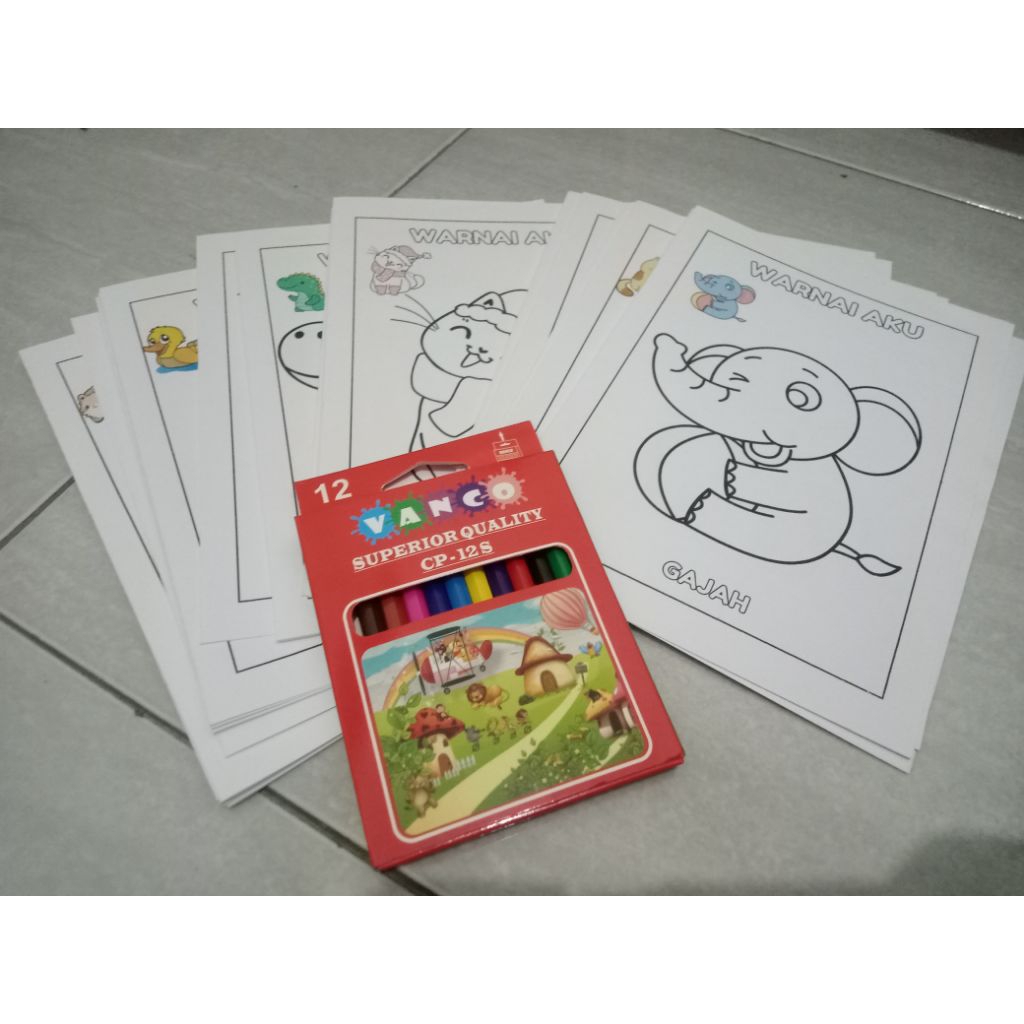 

50 Lembar mewarnai anak paud tk buku mewarnai dengan pensil warna atau sepidol