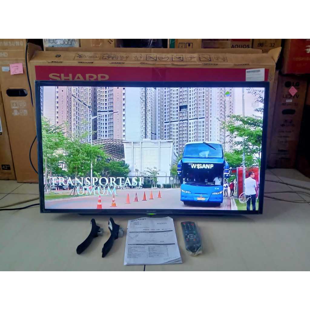 [+free packing kayu] Led Sharp 32 Inch Digital TV Kondisi normal bekas masih segel 4562f