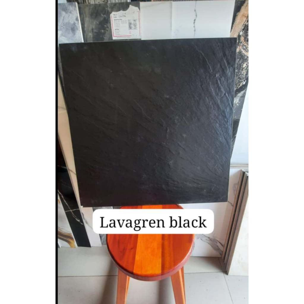 Granit teras/Carpot 60x60 hitam pekat kasar Lavagren black