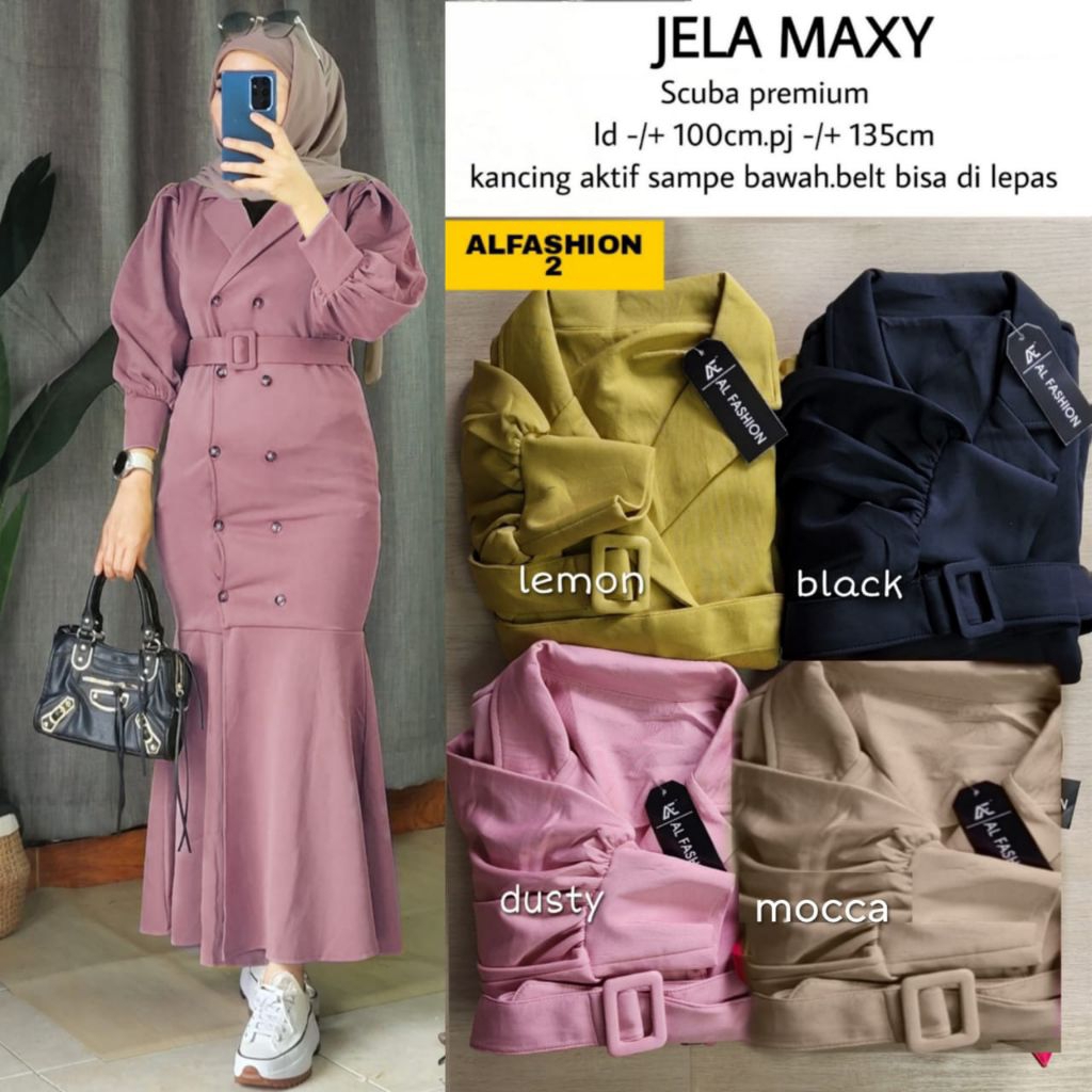 JELA MAXI SCUBA | Dress Kondangan | | Maxi Duyung | | Gamis Polos | | Gamis Scuba |