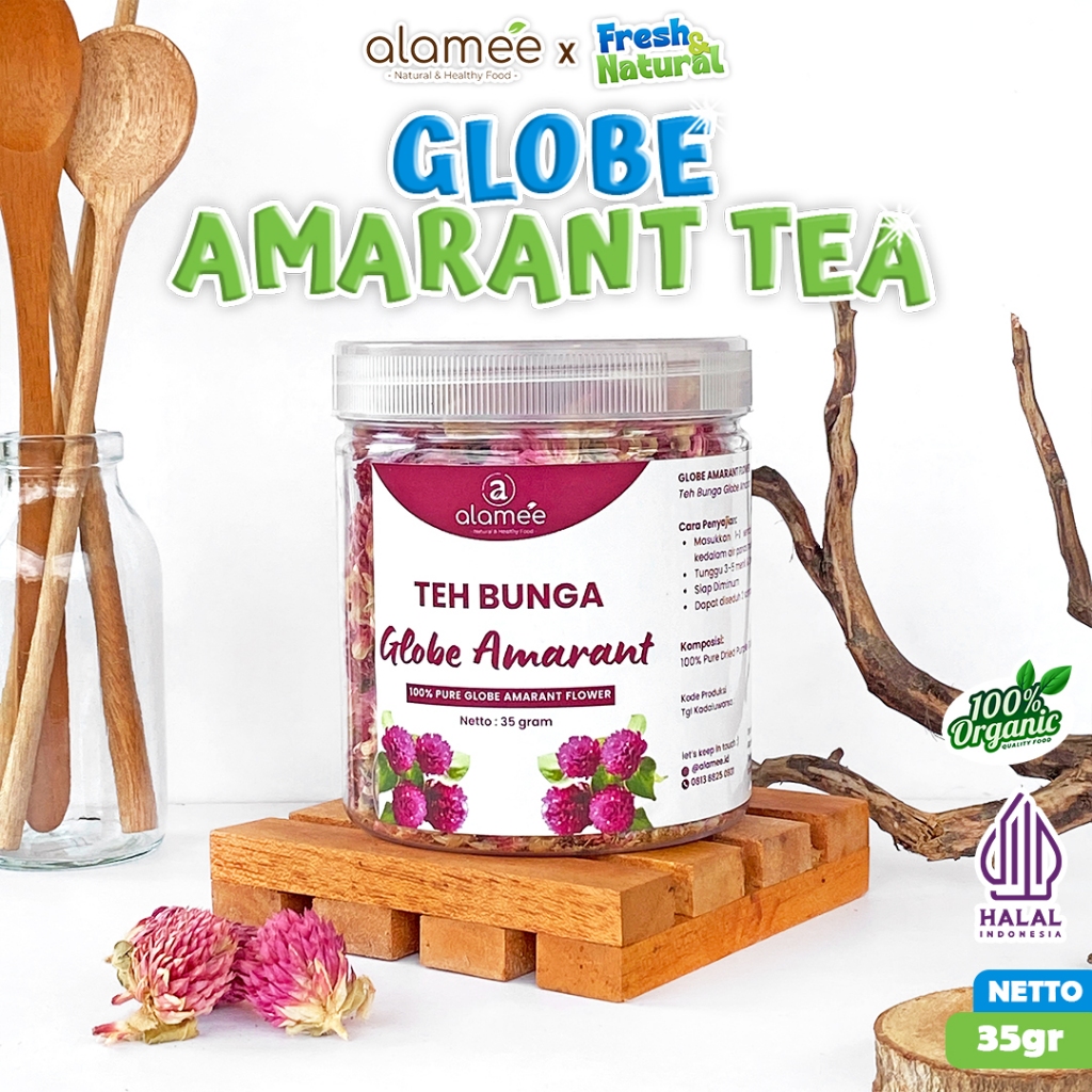 

Teh Bunga Globe Amaranth Tea Herbal Kering Organik Dried Flower Alami 35 Gr fresh and natural