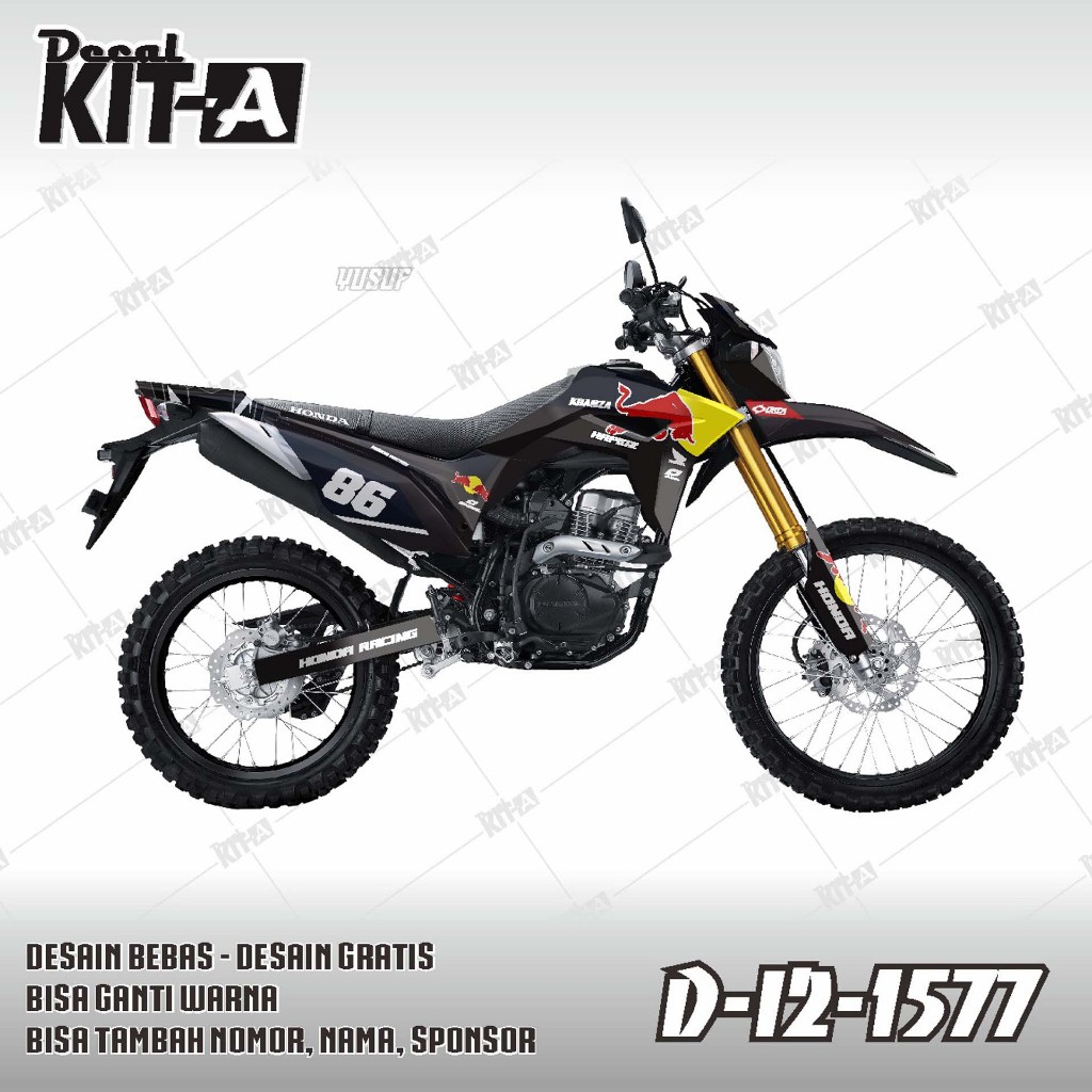 Decal Sticker Honda Crf 150l Dekal Striping Crf150l Redbull Full Body D-I2-1511
