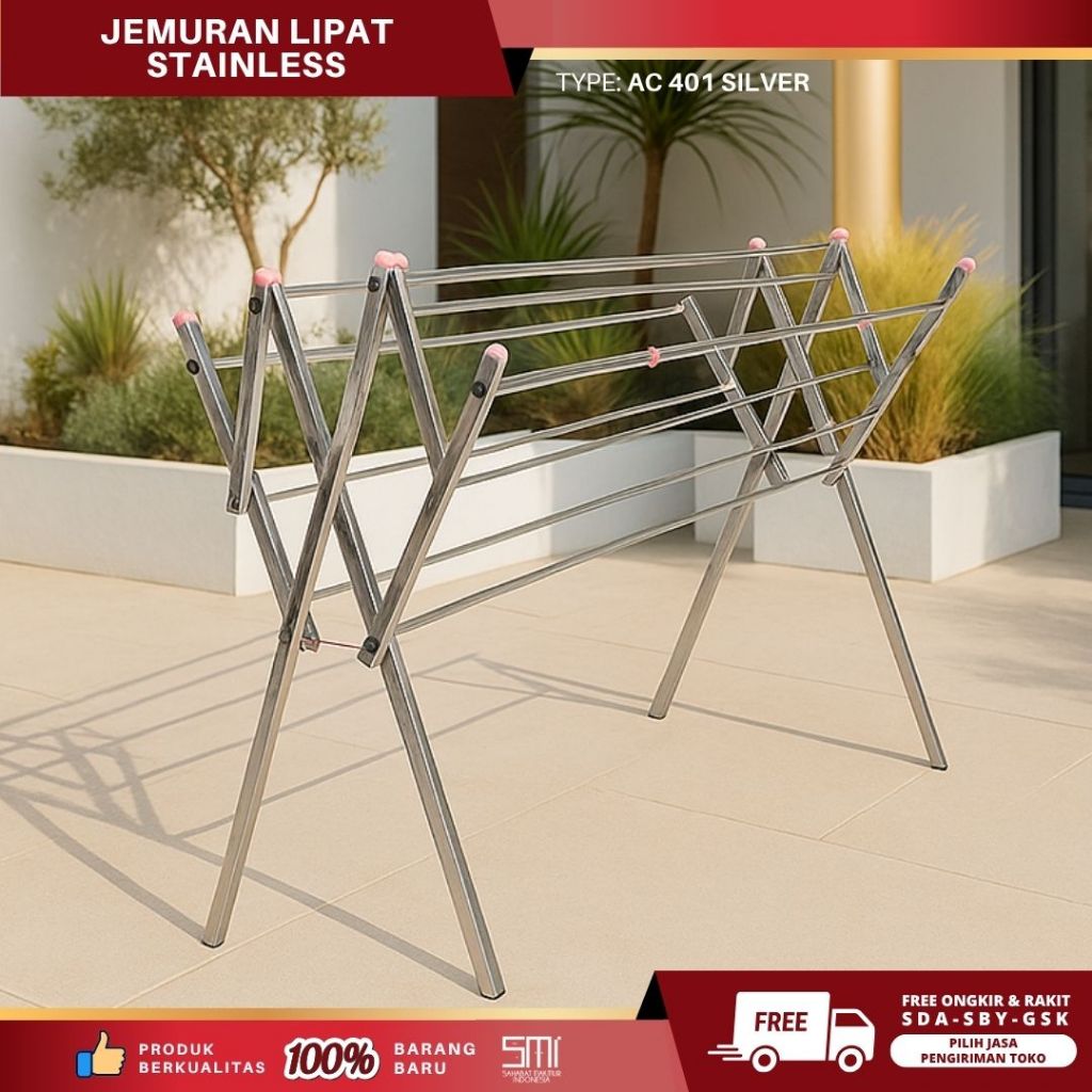 Jemuran Lipat Stainless Minimalis | Jemuran Baju | Jemuran Pakaian