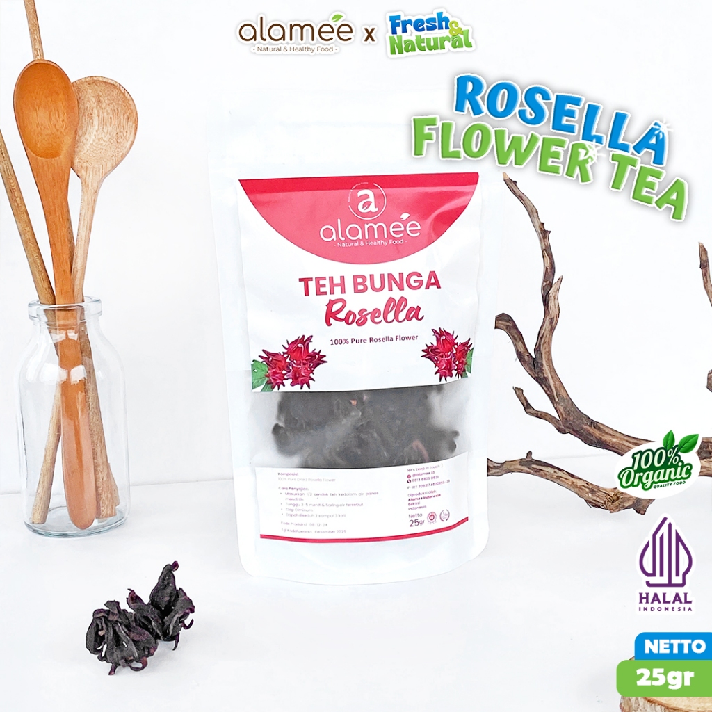 

Teh Bunga Rosella Tea Siap Saji Seduh Sehat 25gr Organic Organik Herbal Alami fresh and natural