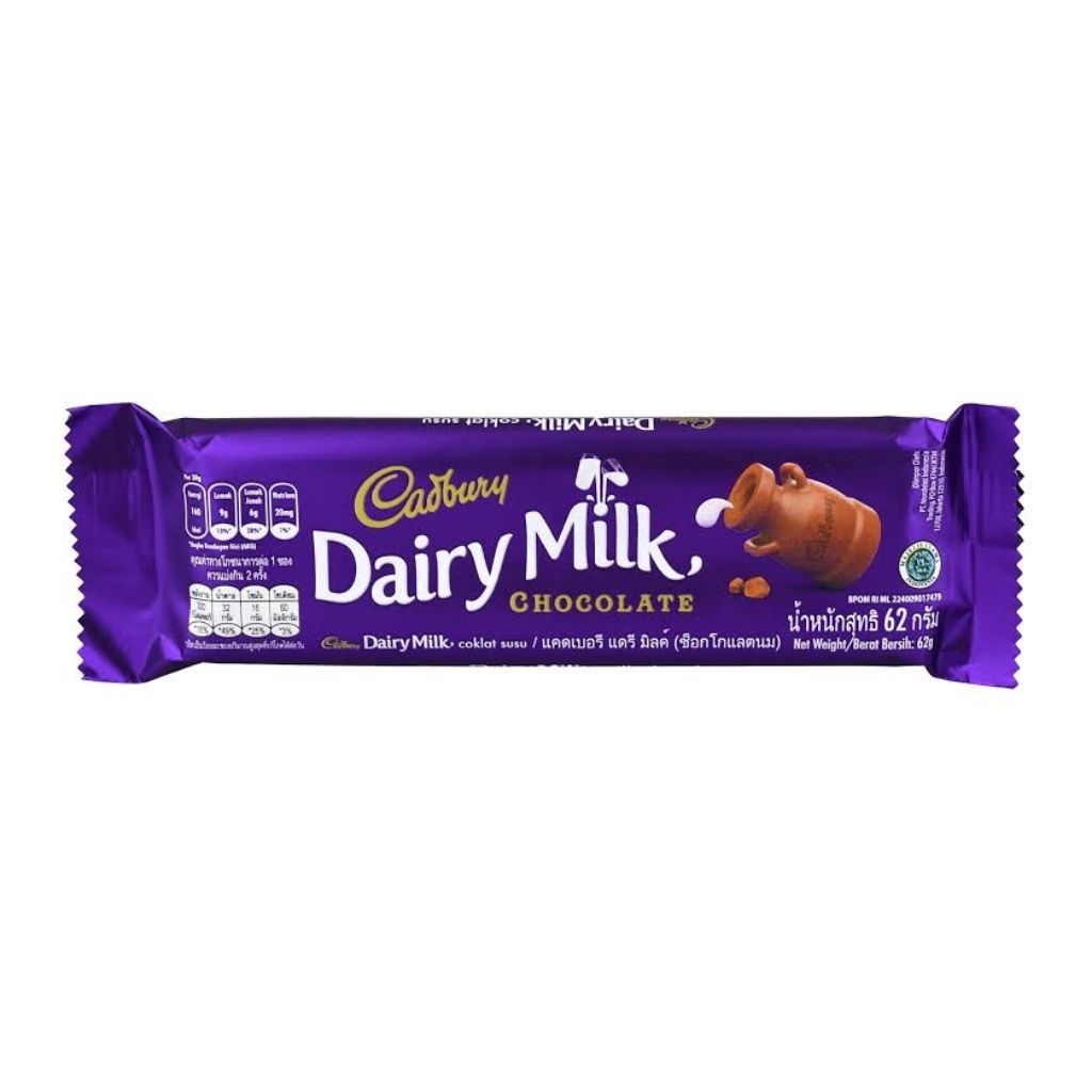 

Cadbury Dairy Milk Chocolate 62gr / Coklat