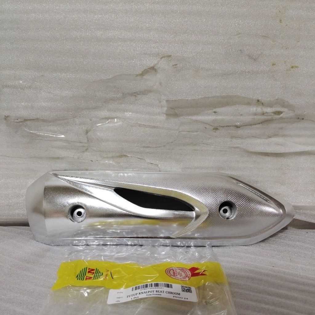 Cover Pelindung Tutup Knalpot Silver Chrome Honda Beat Karbu 2008 - 2011 ( TUTUP KNALPOT BEAT CHROOM