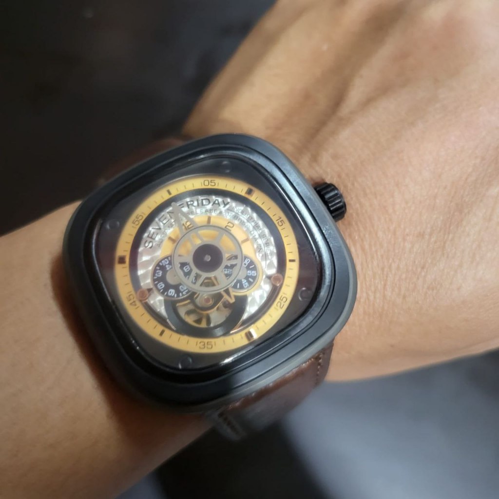 JAM TANGAN PRIA DEWASA ORIGINAL SEVENFRIDAY MESIN OTOMATIS 45MM TALI KULIT