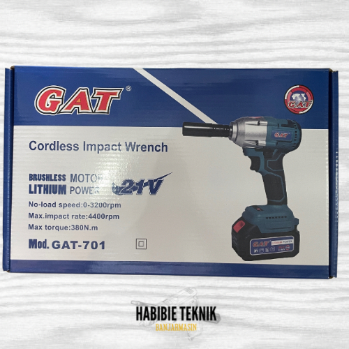 GAT-703 BOR IMPACT ALAT PEMBUKA MUR/BAUT BATERAI | IMPACT WRENCH CORDLESS
