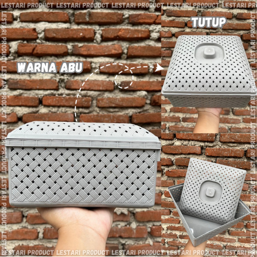 [6 pcs] Wakul Nasi Anyam Kotak Dengan Tutup | Wadah Berkat Hajatan Souvenir Besek Plastik Hampers Mu