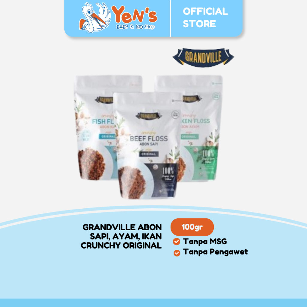 

GRANDVILLE Abon Sapi, Ayam, Ikan Crunchy Original 100gr