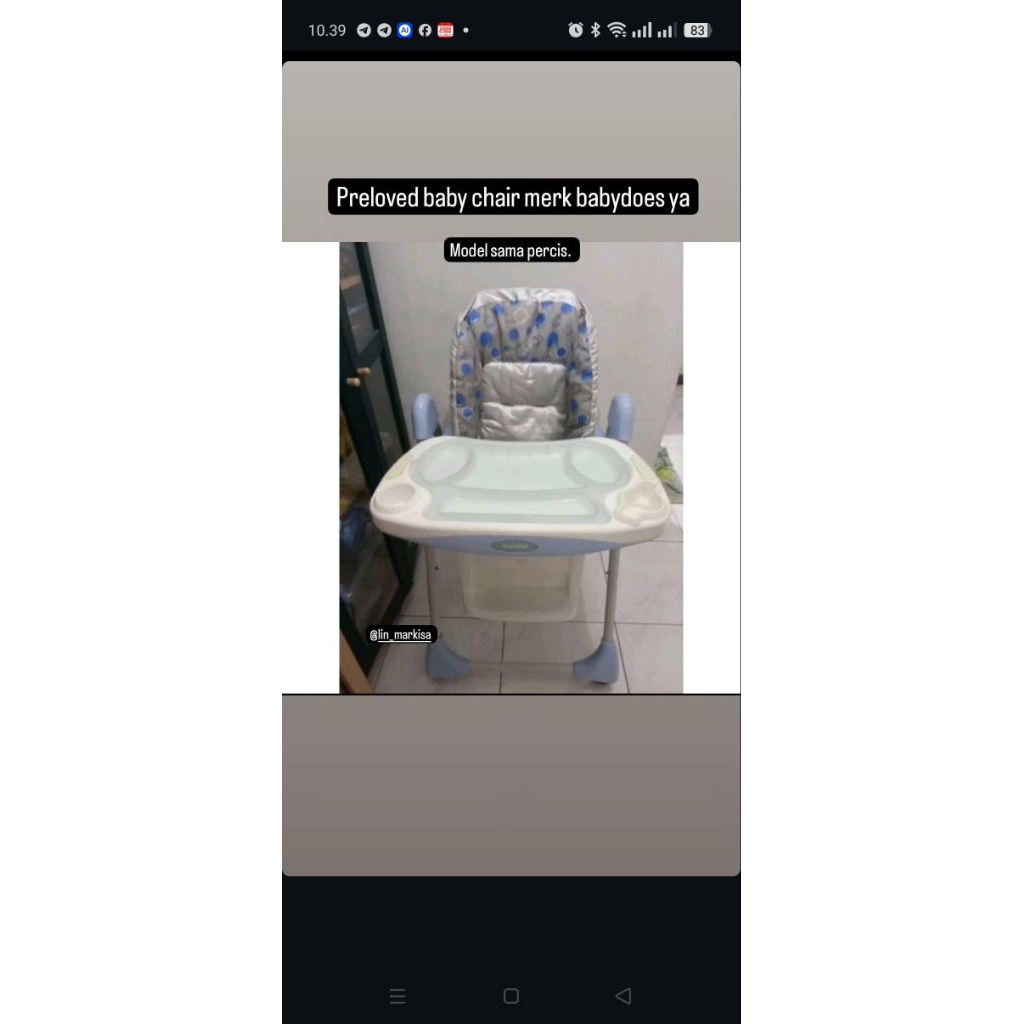 baby chair merk babydoes preloved