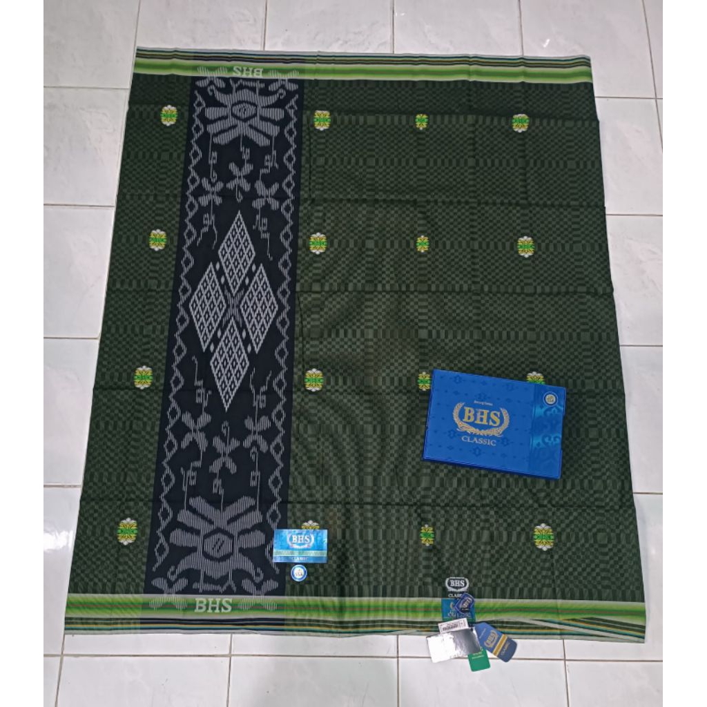 Sarung BHS classic SKT DAM  RTM SONGKET HITAM PUTIH ABU KUNING