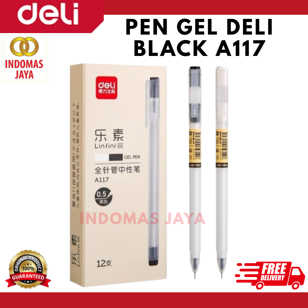 

PULPEN GEL 0.5 MM UJUNG LANCIP PUTIH TRANSPARANT DELI A117 PEN GEL HITAM (HARGA PER PCS)