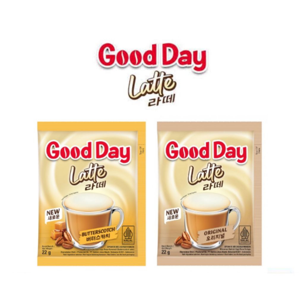

[NEEDCUAN.ID] GOOD DAY LATTE ORIGINAL & BUTTERSCOTCH 1 RENCENG (ISI 10)