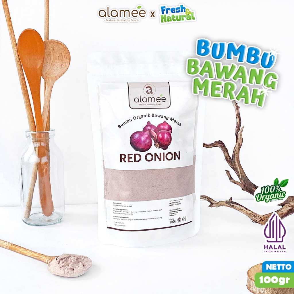 

ALAMEE Bawang Merah Bubuk Red Onion Powder Bumbu Dapur Organik Masak 100g fresh and natural