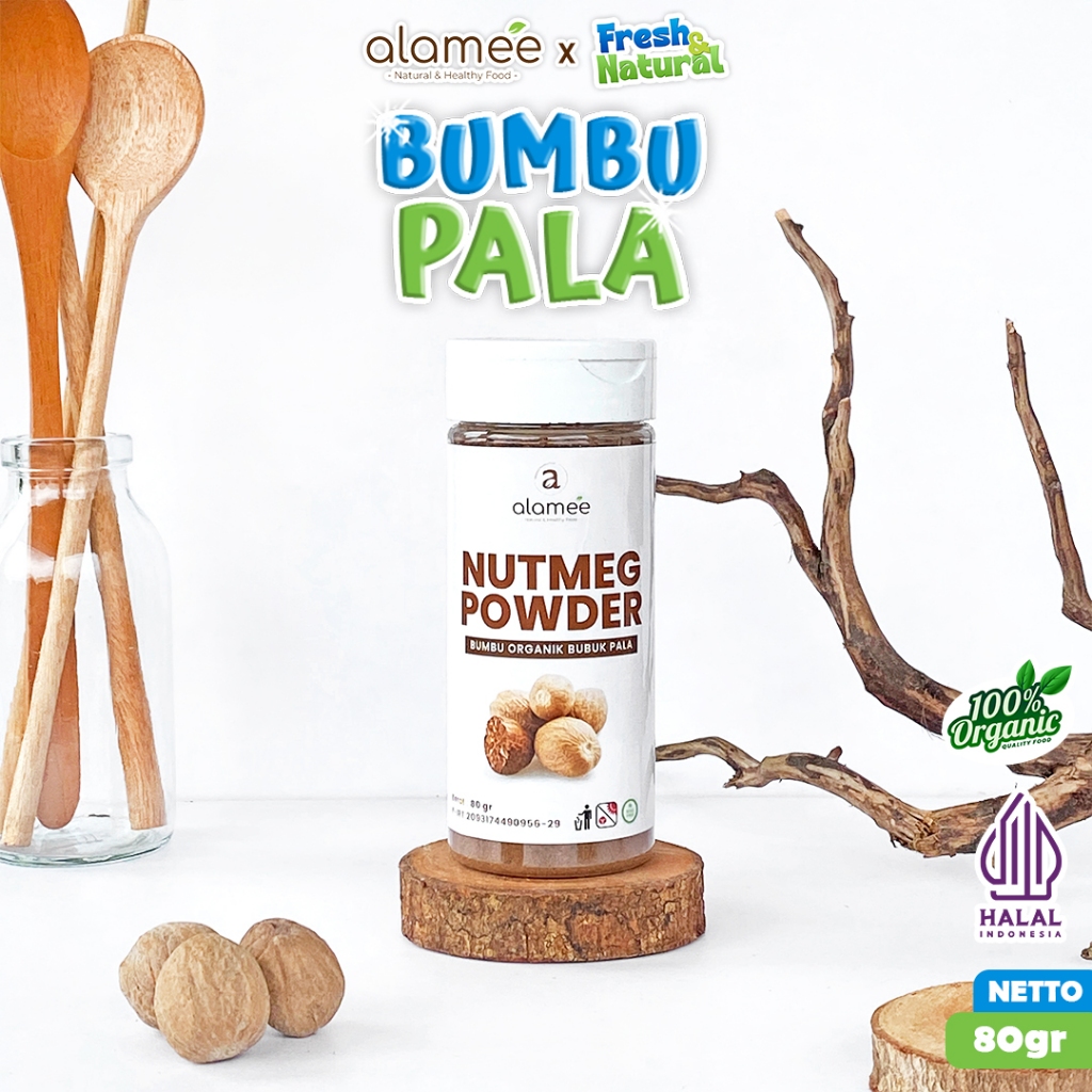 

ALAMEE Bumbu Dapur Pala Bubuk Nutmeg Powder Rempah Murni Asli Organik 80g fresh and natural