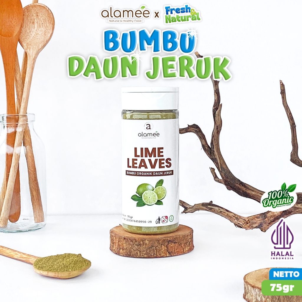 

ALAMEE Daun Jeruk Bubuk Lime Powder Bumbu Dapur Instan Organik Murni Asli Tabur 75g fresh andnatural