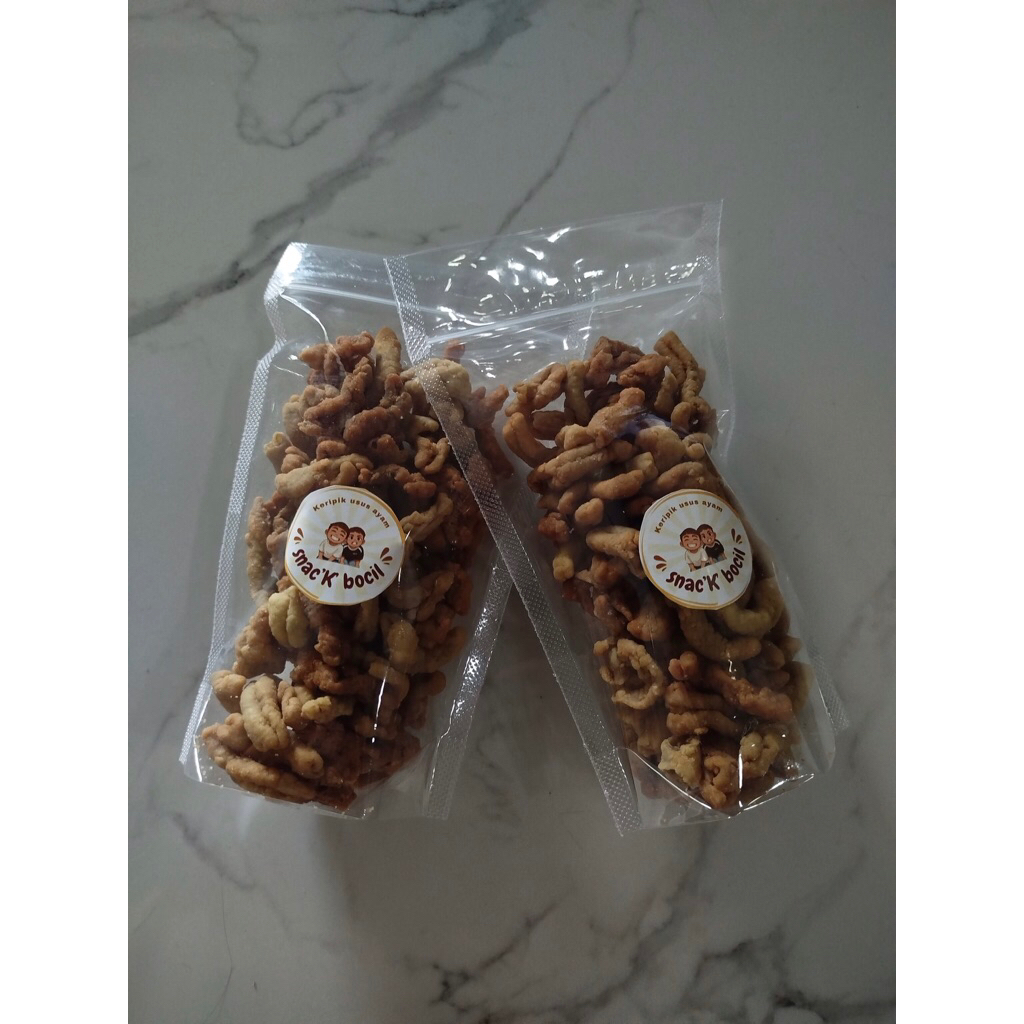 

Keripik Usus Ayam Original Camilan Crispy