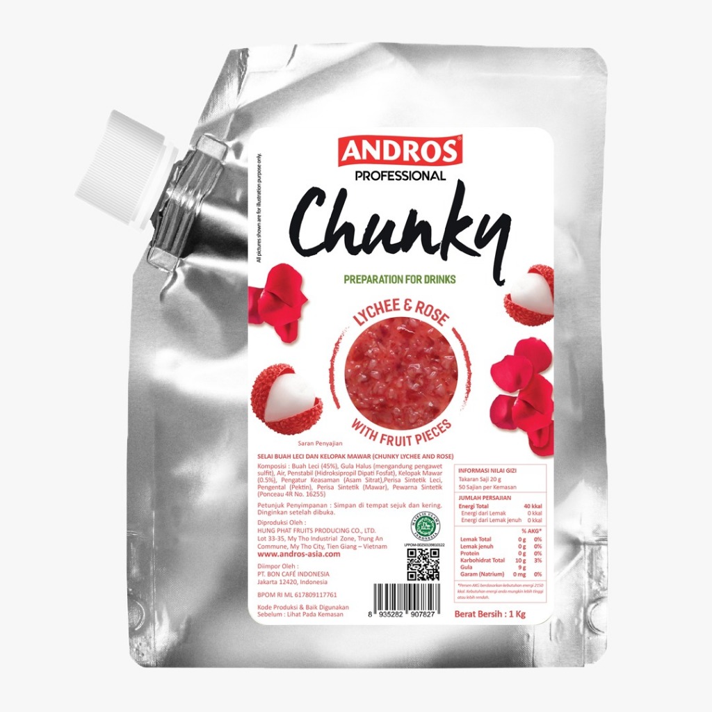 

ANDROS CHUNKY LYCHEE & ROSE JAM 1 KG