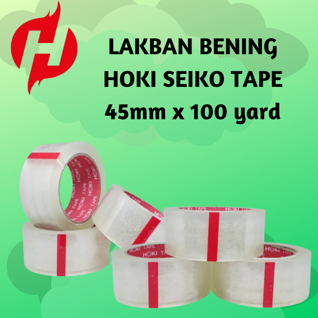 

Lakban HOKI Lakban 48 x 100 YARD Full Lakban Bening Murah