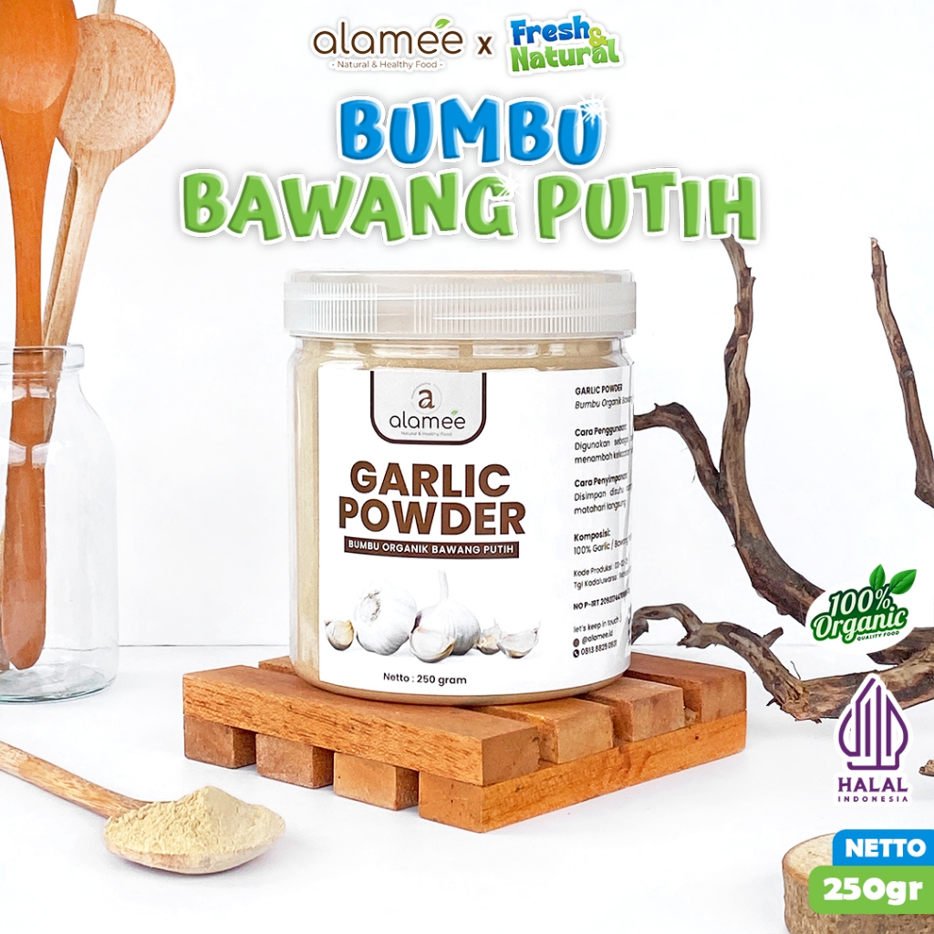 

Bawang Putih Bubuk Garlic Powder Bumbu Dapur Organik Murni Asli Tanpa Campuran fresh and natural