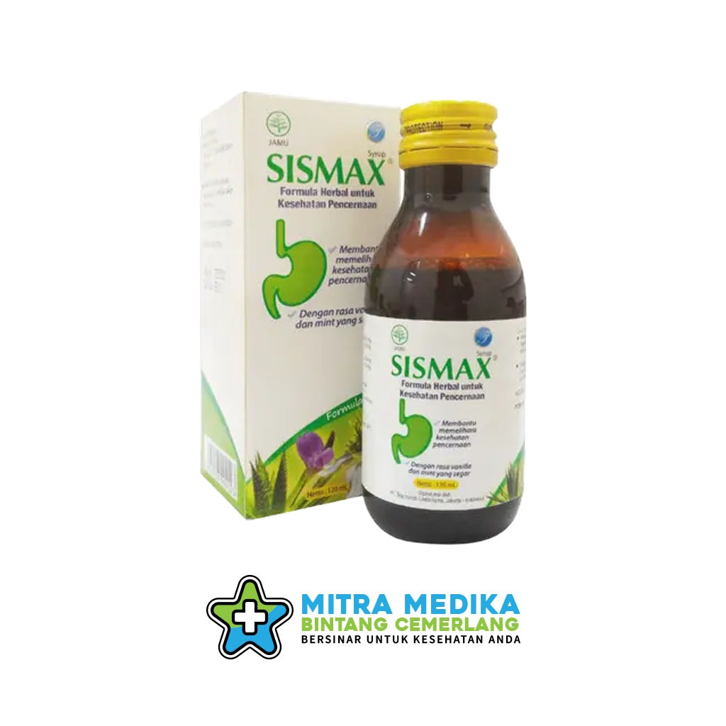 SISMAX FORMULA HERBAL UNTUK SAKIT LAMBUNG RASA VANILLA MINT (1 BOTOL@120ML)