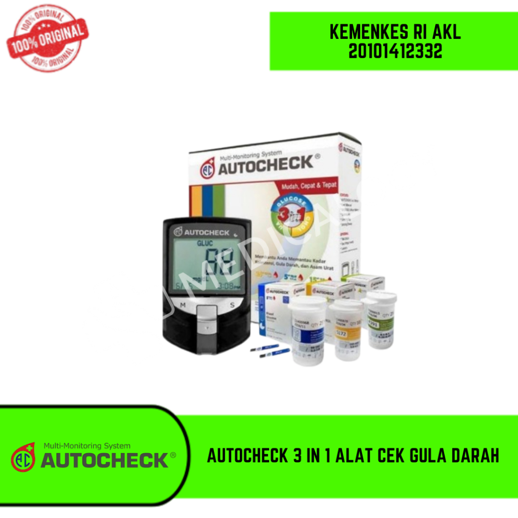 AutoCheck 3 In 1 Alat Cek Gula Darah