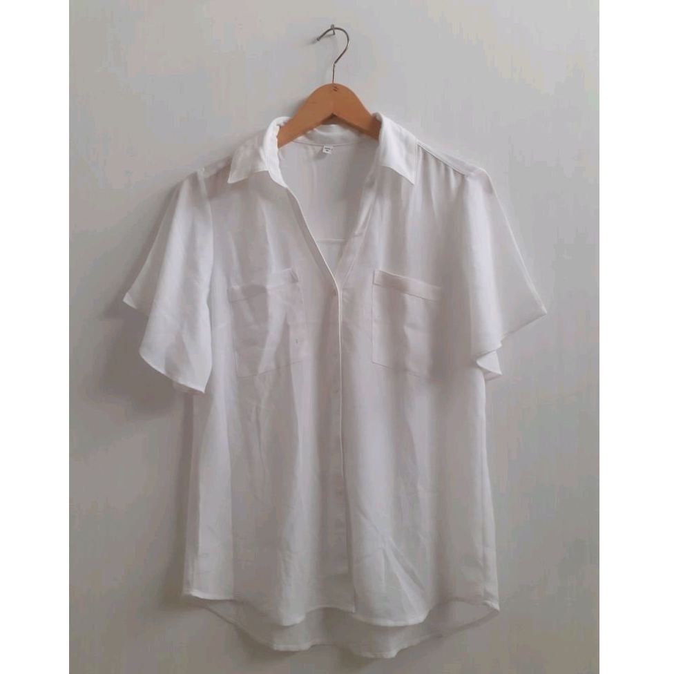 preloved blouse putih polos kasual