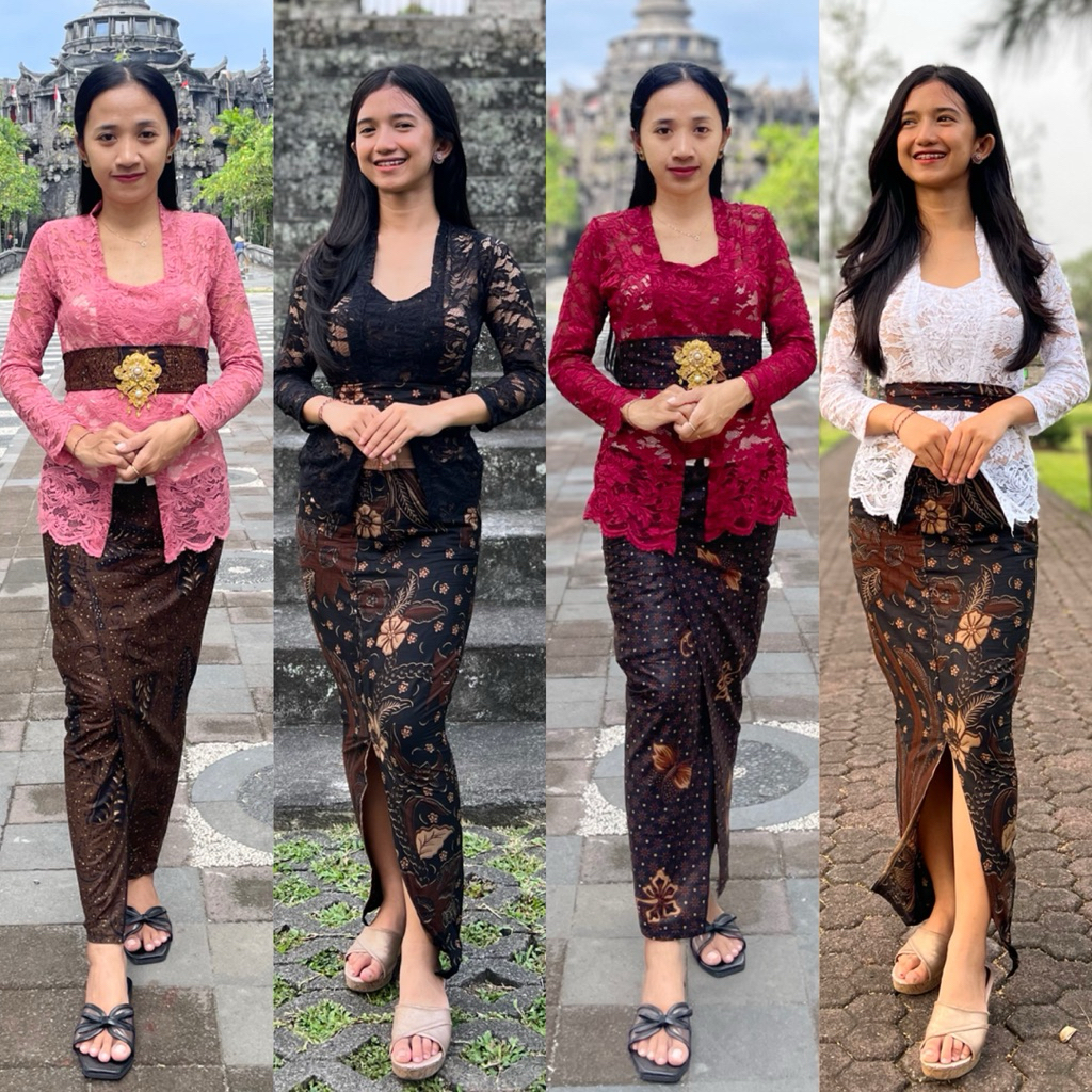 KEBAYA BALI 1SET MURAH(KEBAYA,ROK,dan SELENDANG)
