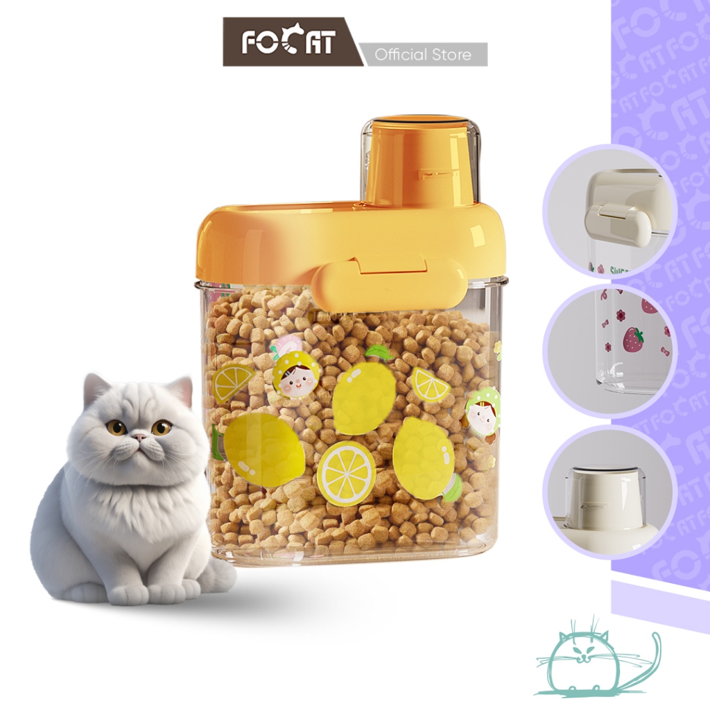 FOCAT Tempat Penyimpanan Makanan Hewan E70-E71 Wadah Makanan Kucing Dry Food / Pet Food Storage Jar