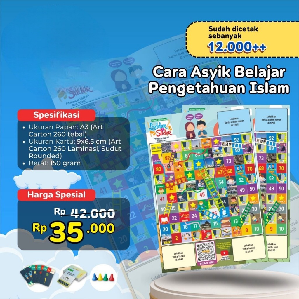 Ular Tangga Islami untuk Anak(Ladder & Slider): Wawasan Islami/ Ular Tangga Adzkia