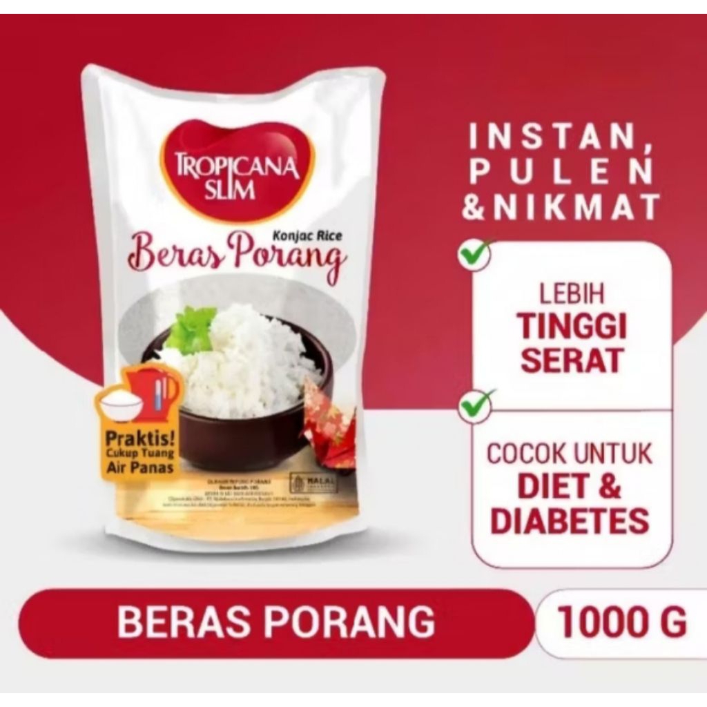 

Tropicana slim beras Porang 1000gr Cocok untuk diet dan diabetes