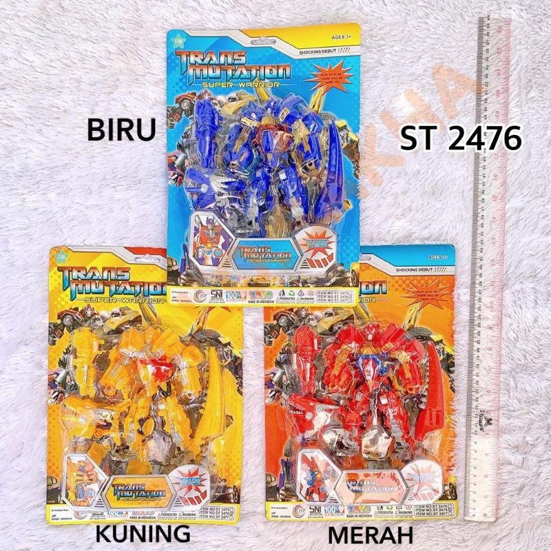 Mainan Robot jadi mobil press Transmutation super warrior ada lampunya ST 2477/2476/2475/ Robot Bisa
