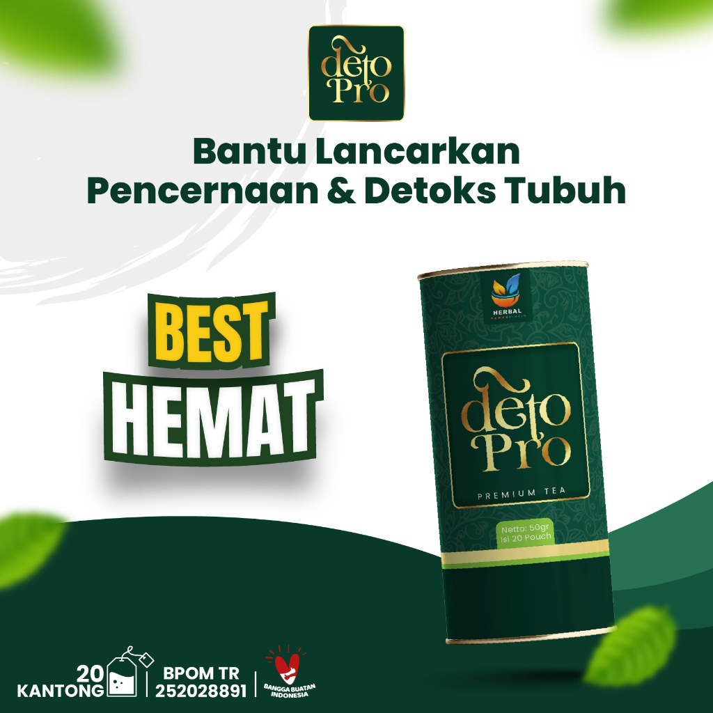 

DETOPRO Teh Celup Detox Dari Bahan Alami Minuman Serbuk untuk membantu mendetoksifikasi sistem pencernaan Anda