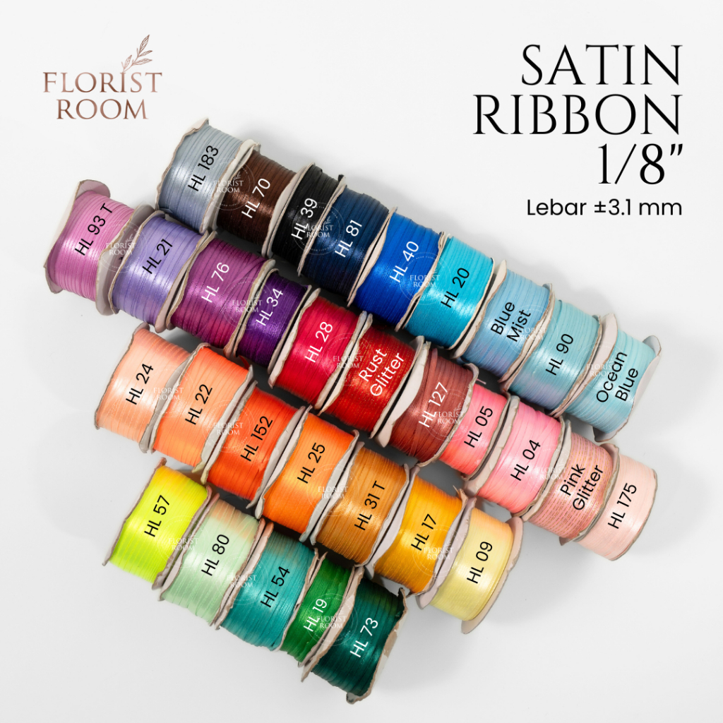 

Satin Ribbon ⅛ (±3.1mm) - Pita Kado - Pita Hangtag - Satin