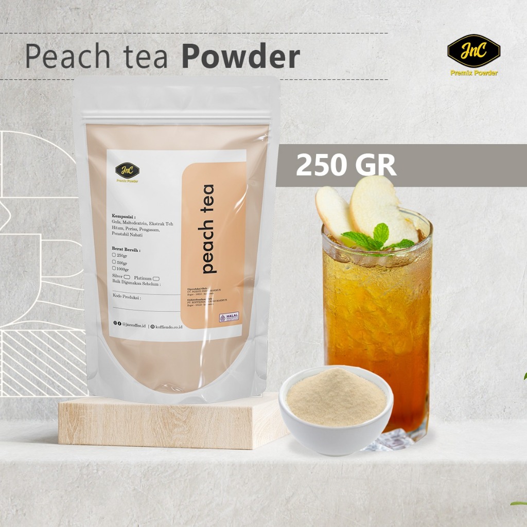 

JnC Peach Tea Powder 250 Gr I Bubuk minuman Teh Buah Persik