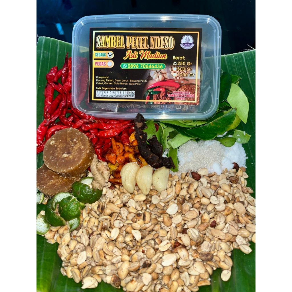 

SAMBEL PECEL NDESO asli madiun kemasan 250gr (sedang)