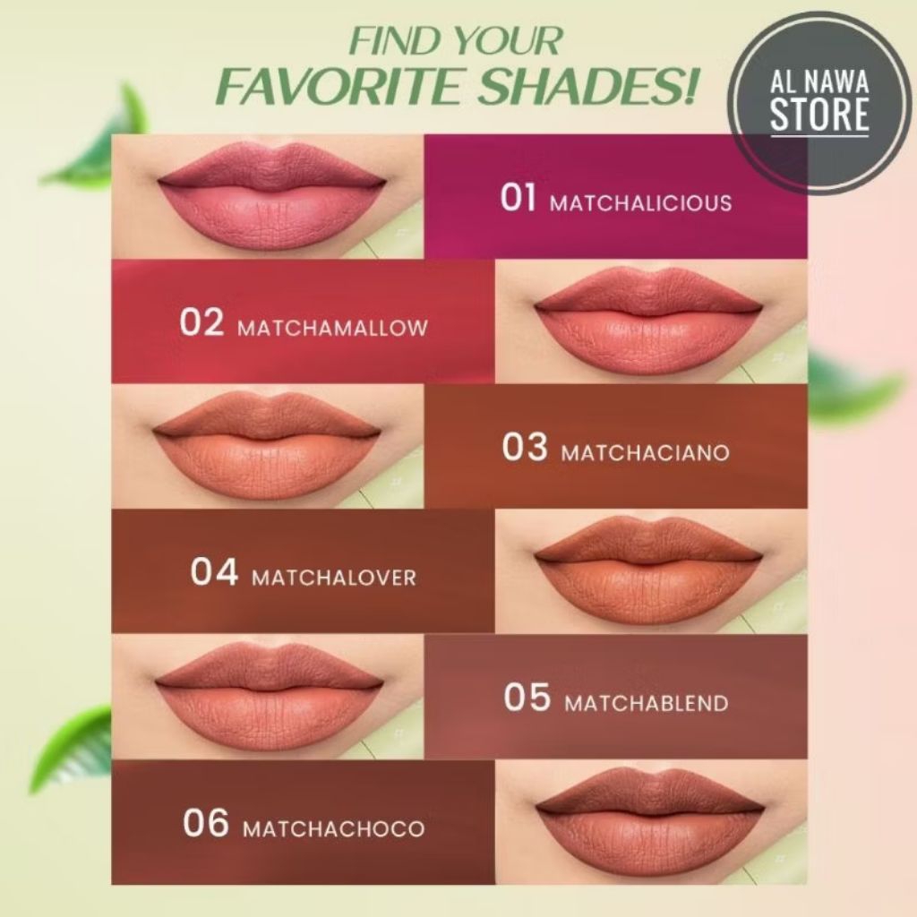 Grosir Hanasui Lip Cream Matcha Edition Matcha Latte Lip Cream Hanasui Mattedorable Matcha