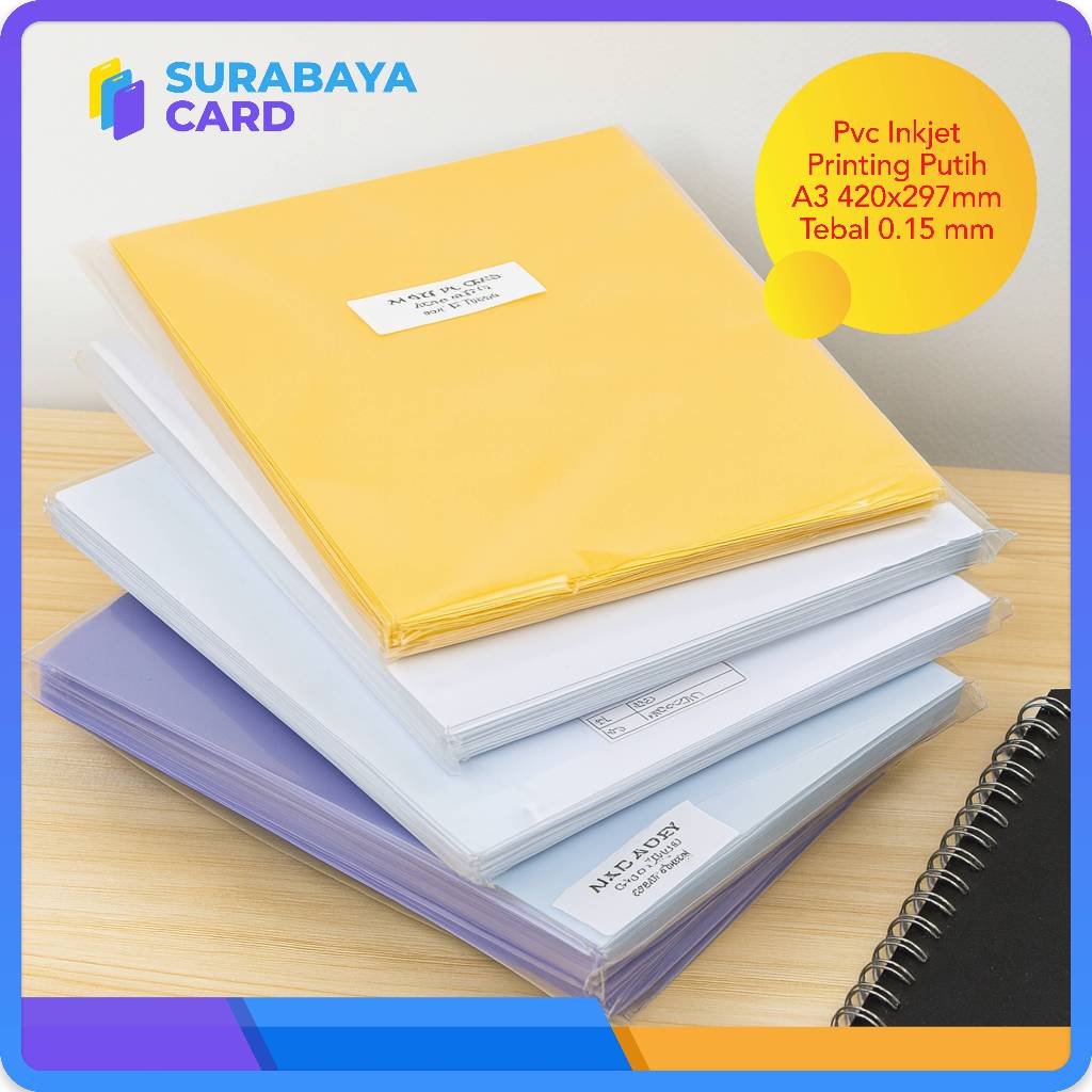 

pvc sheet super white inkjet printing putih A3 420x297mm tebal 0.15 mm