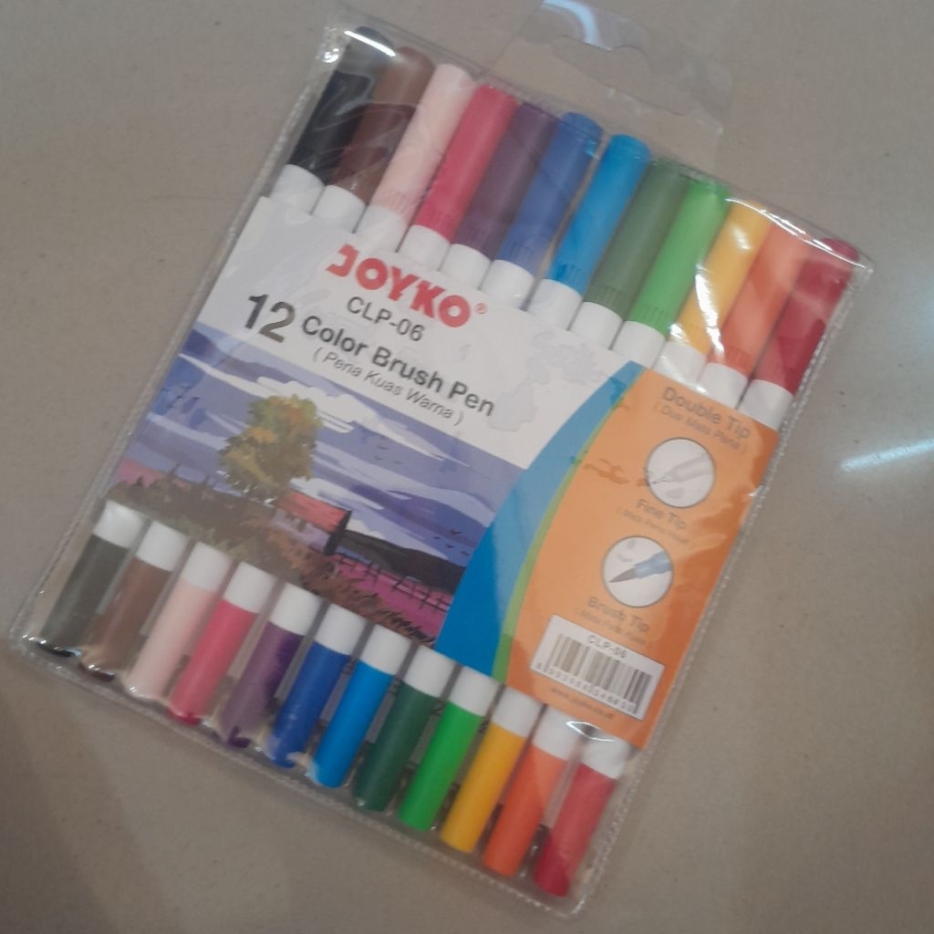 

Colour Brush Pen/ PENA KUAS WARNA JOYKO CLP 06 SET 12 WARNA