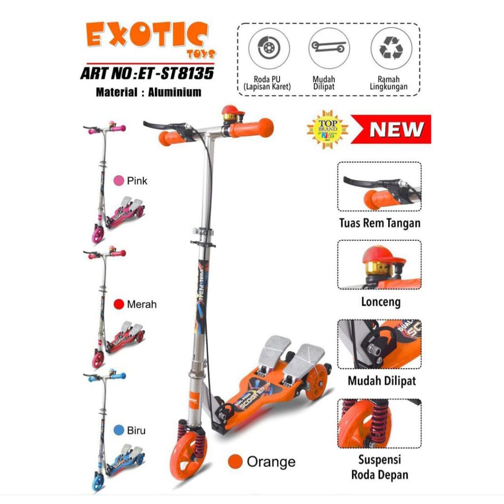 Skuter Genjot Exotic ST 8135 Skuter Pedal Mainan Anak