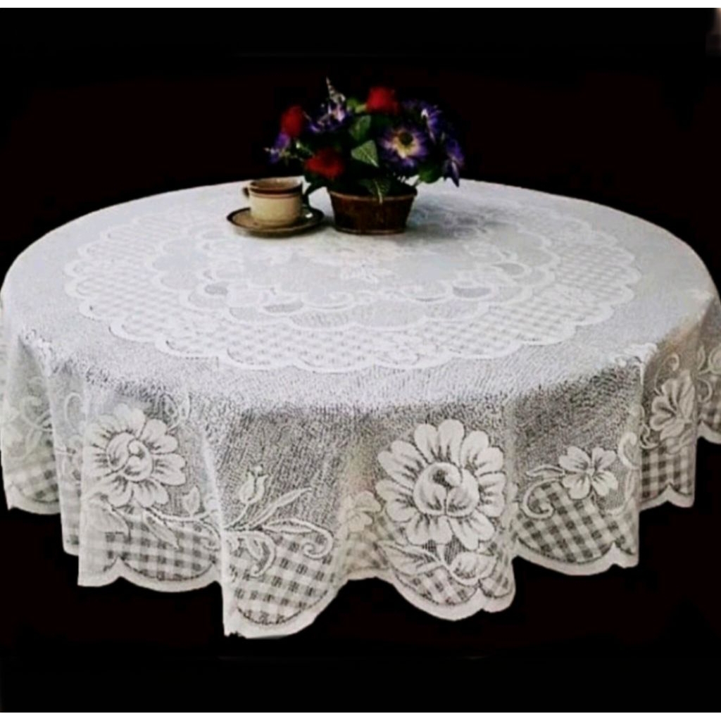 Taplak meja bundar diameter 180 cm Bulat Poliester