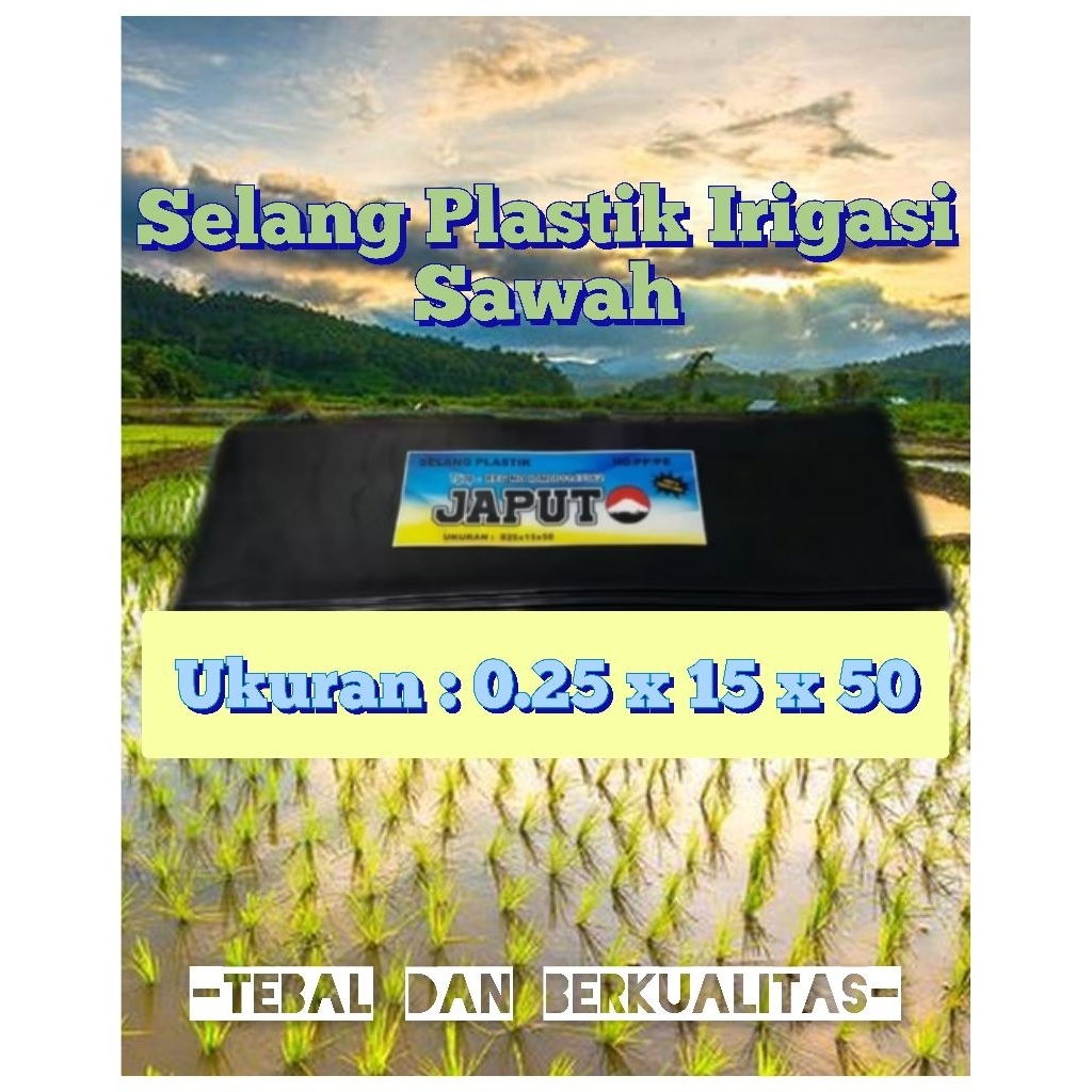 selang plastik irigasi sawah/selang drip 3inch 0.25x15x50 meter