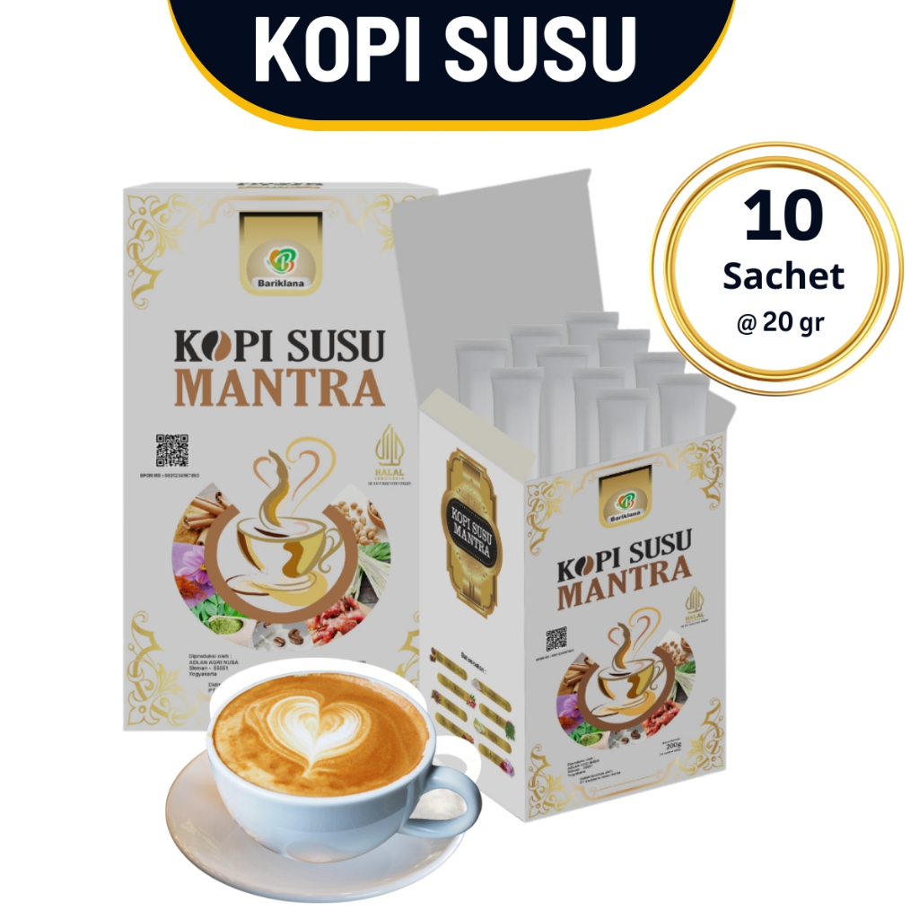 

Kopi Mantra Susu Etawa / Hitam – Kopi Herbal Halal BPOM | Energi & Stamina | 200gr (10 Sachet)