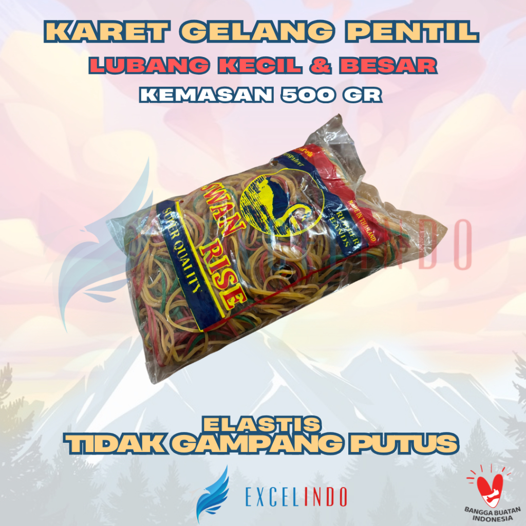 

EXCELINDO Karet Gelang Pentil 500gr SUPER ELASTIS, HIGH QUALITY