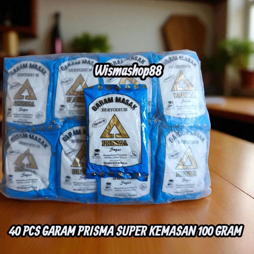 

GARAM PRISMA SUPER ISI 40 PCS / GARAM MASAK BERYODIUM UNTUK IQ ANAK / GARAM DAPUR / BUMBU DAPUR