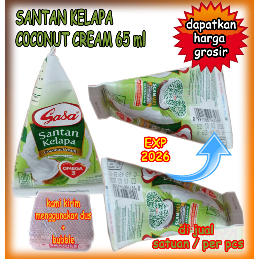 

Santan Sasa Cair Kemasan 65 ml gunakan harga grosir lebih murah coconut cream 65gram