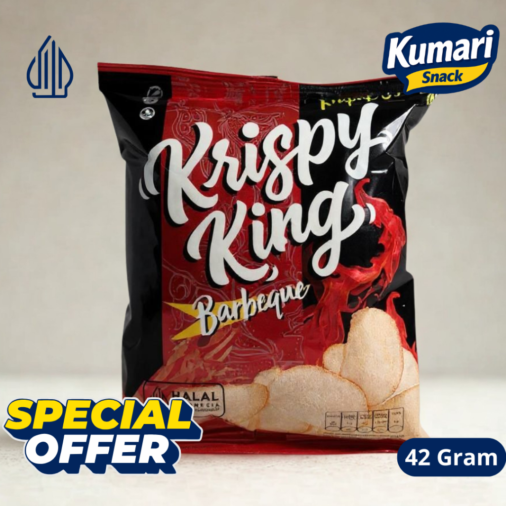 

Krispy King Kerupuk Udang Barbeque 42gr – Snack Renyah Pedas Gurih | Kumari Snack