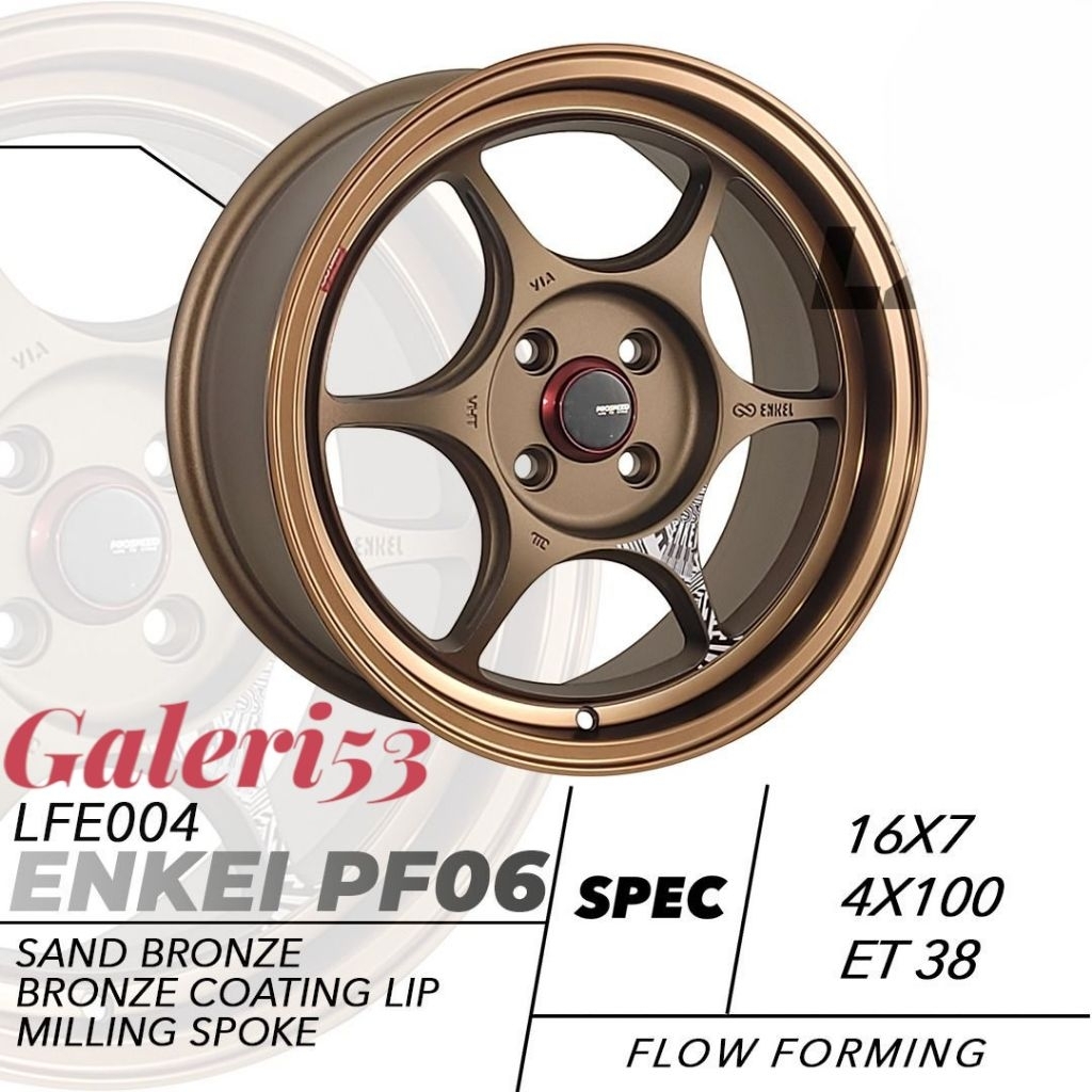 Velg mobil racing Enkei tulang R16x7 H4x100 Et 38 semi matte bronze